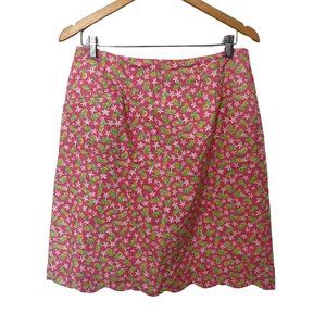 LILLY PULITZER Skirt Pink Pineapple VINTAGE White Label Size 10